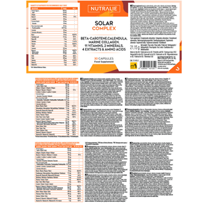 Nutralie Solar Complex com Colagénio Marinho Bronzeamento e Protetor Solar 30 cápsulas