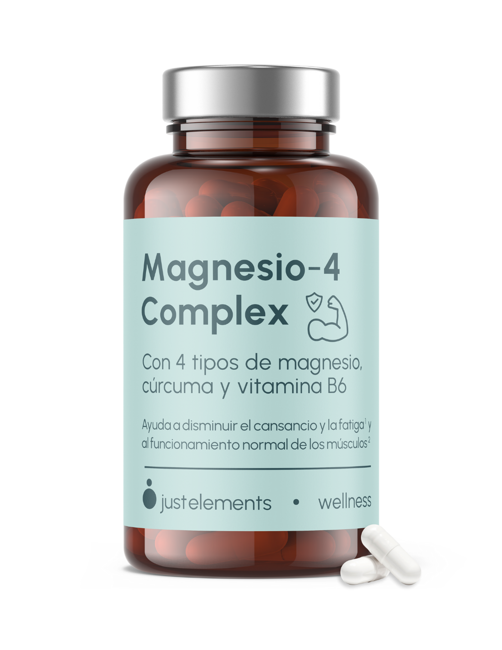 Just Elements Wellness Magnesio 4 Complex con Cúrcuma y Vitamina B6 120 cápsulas