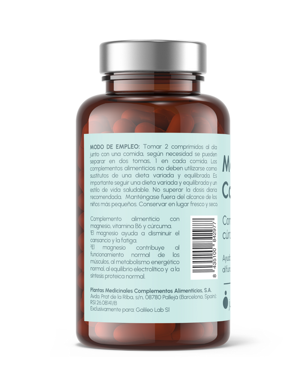 Just Elements Wellness Magnesio 4 Complex con Cúrcuma y Vitamina B6 120 cápsulas