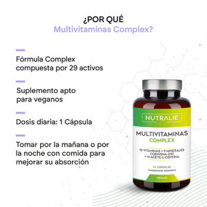Nutralie Complexo Multivitamínico com 29 Ingredientes Ativos para Reduzir a Fadiga 60 Cápsulas