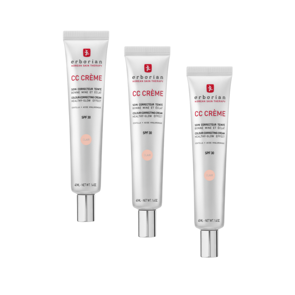 Pack de 3 Erborian CC Cream Base Maquillaje Hidratante Clair 40 ml