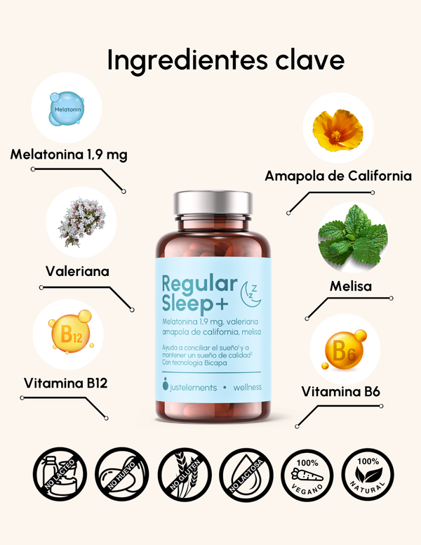 Pack 3 Just Elements Wellness Regular Sleep Melatonina 1,9 mg
