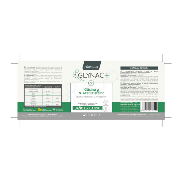WeBotanix GlyNAC Fórmula 60 cápsulas 8437022223544