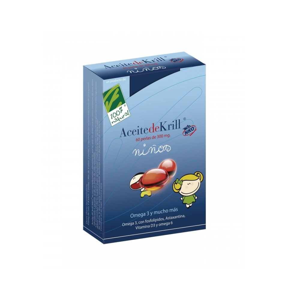 100% Natural Krill Nko Niños 60 Perlas