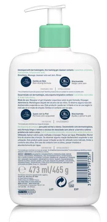 Cerave Gel Limpiador Espumoso 473 ml
