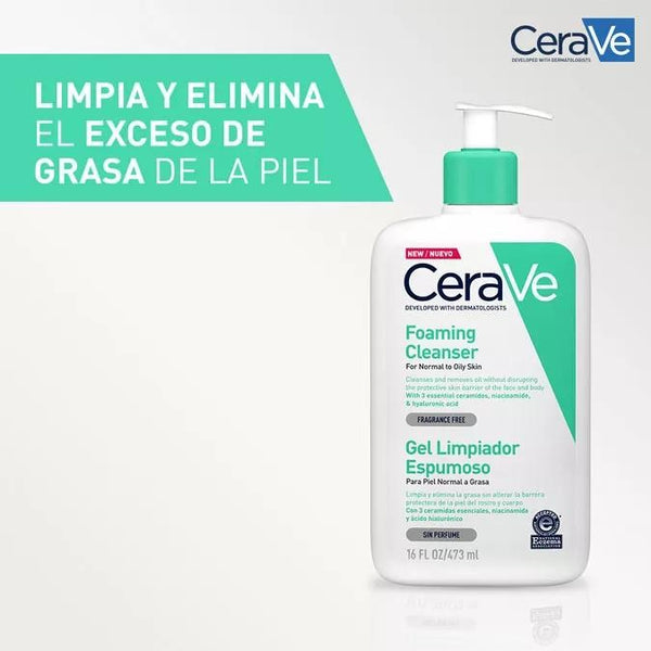 Cerave Gel Limpiador Espumoso 473 ml