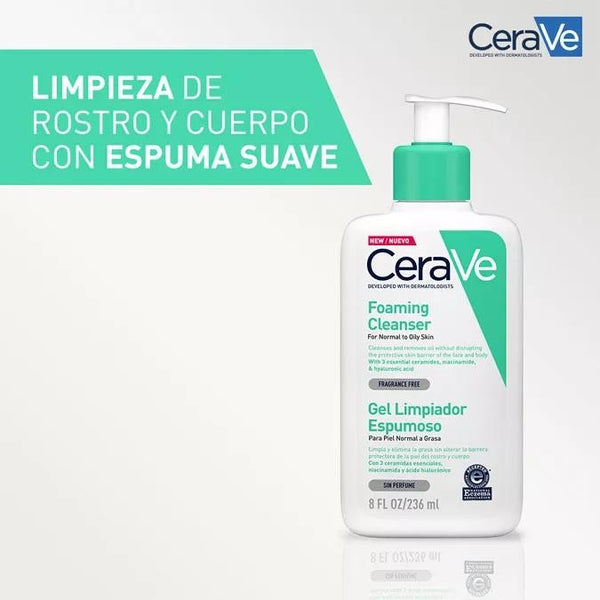 Cerave Gel Limpiador Espumoso 473 ml