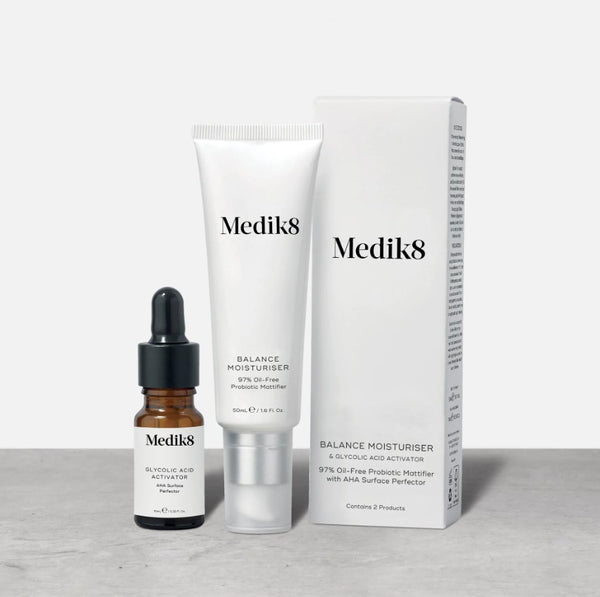 Medik8 Balance Crema Idratante 50 ml e Attivatore dell'Acido Glicolico 10 ml