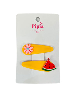 Pipía Kids Horquillas para pelo Sandía y Flor