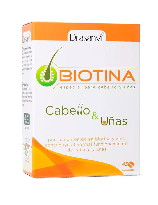 Drasanvi Biotina 400 mg 45 Comprimidos para Cabello y uñas