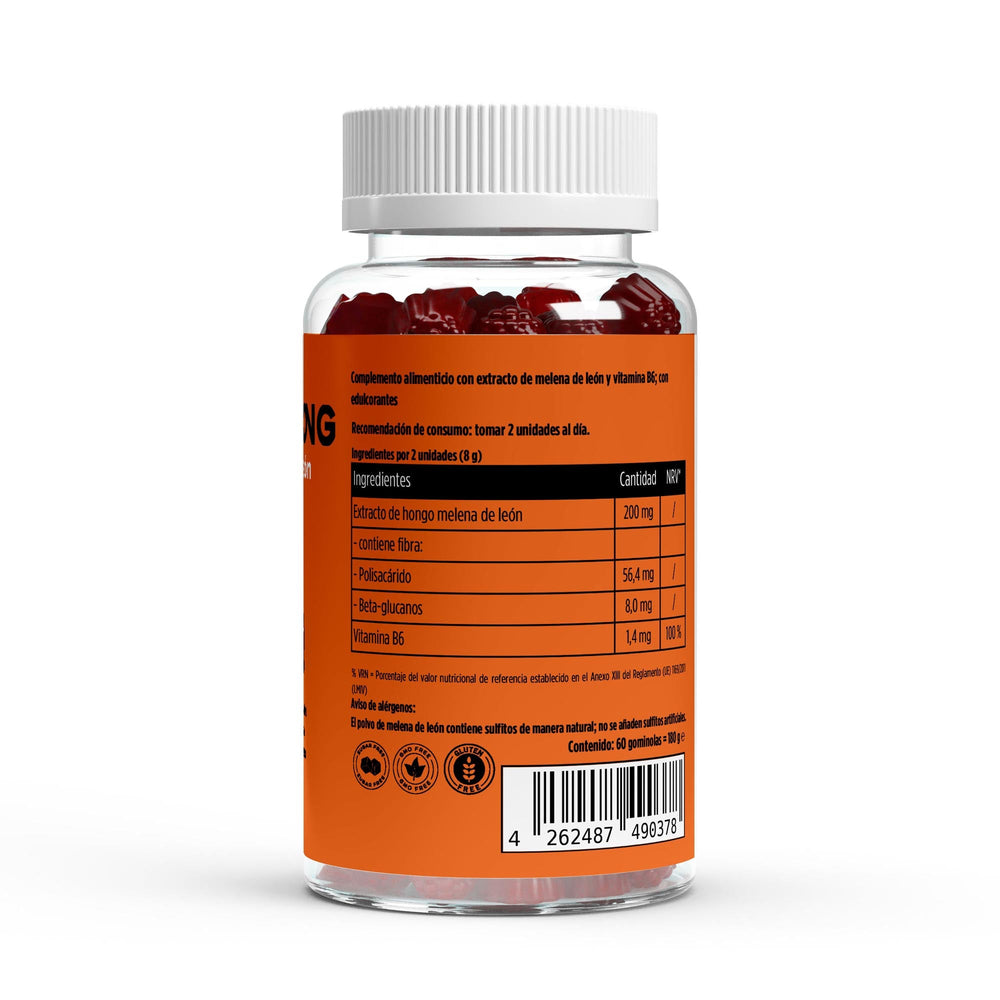 Bornstrong Lion's Mane melena de león + Vitamina B6 gominolas 60 unidades
