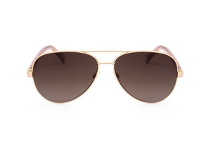 Tommy Hilfiger Gafas de sol de acero inoxidable unisex color oro rosa