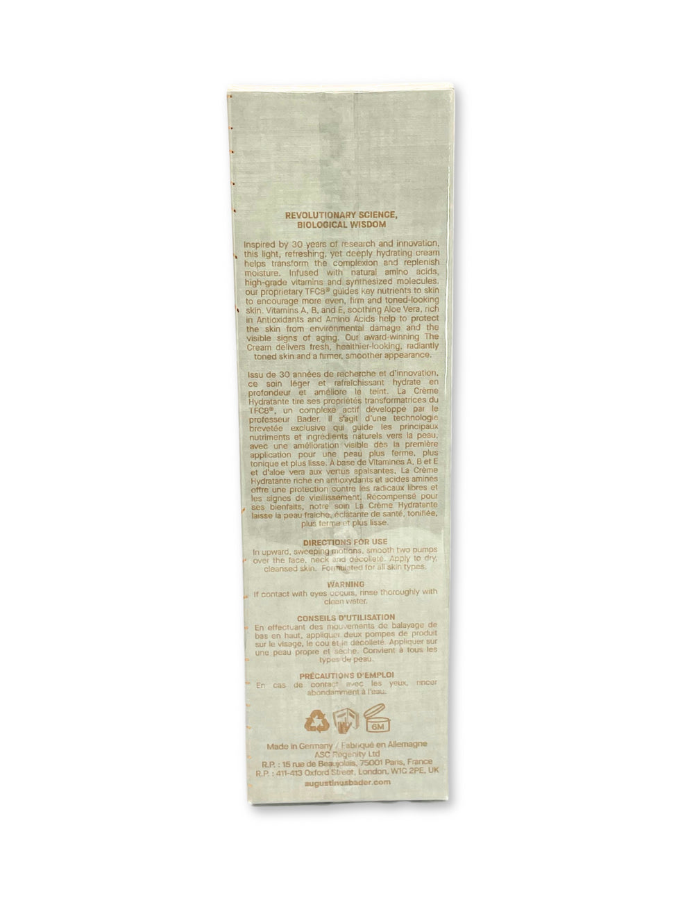 Augustinus Bader The Cream 50 ml| Efecto Hidratante instantáneo