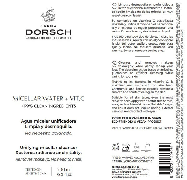 Farma Dorsch Agua Micelar Antioxidante con Vitamina C 200 ml