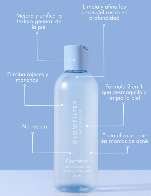 Glowfilter Clear Water, Agua micelar de niacinamida 200 ml