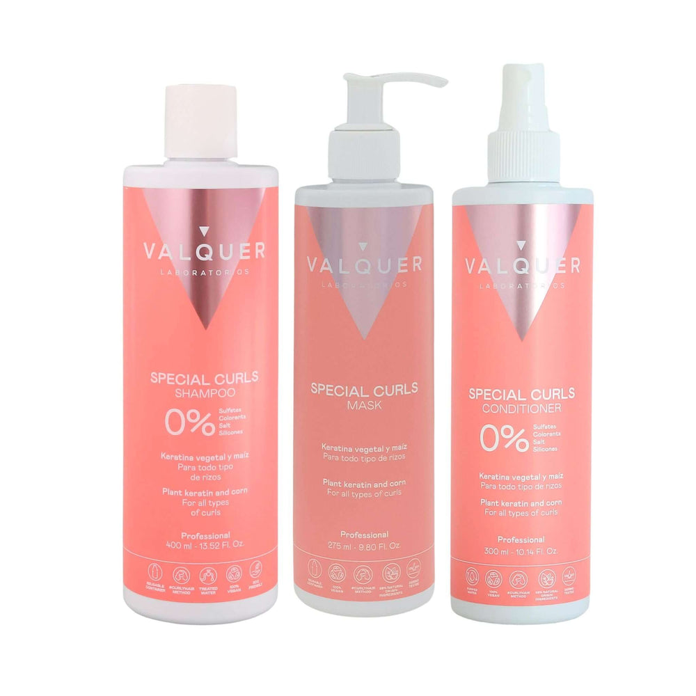 Valquer Pack Método Curly - Champú, Mascarilla y Acondicionador - 975 ml