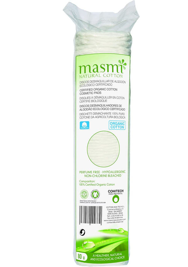 Masmi Discos Desmaquillar Natural Cotton 80 uds