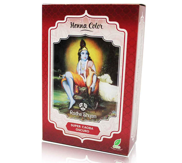 Radhe Shyam Spiritual Sky Henna Súper Caoba Oscuro Polvo 100 gr