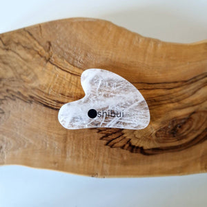 Shibui Gua sha corazón cuarzo blanco