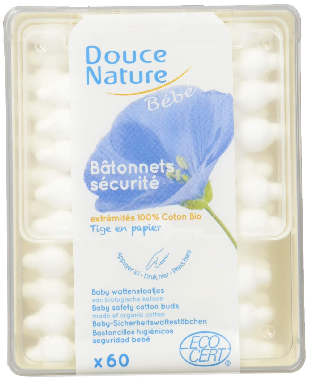 Douce Nature Bastones Seguridad Bebé 60 uds