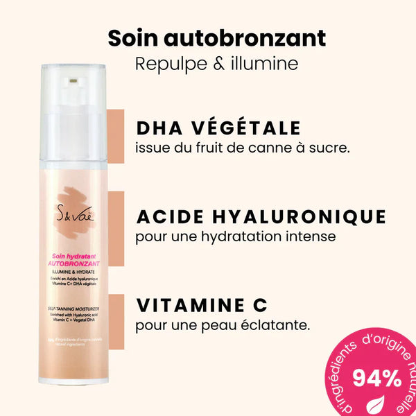 Tratamento facial autobronzeador com ácido hialurónico S&Vaë