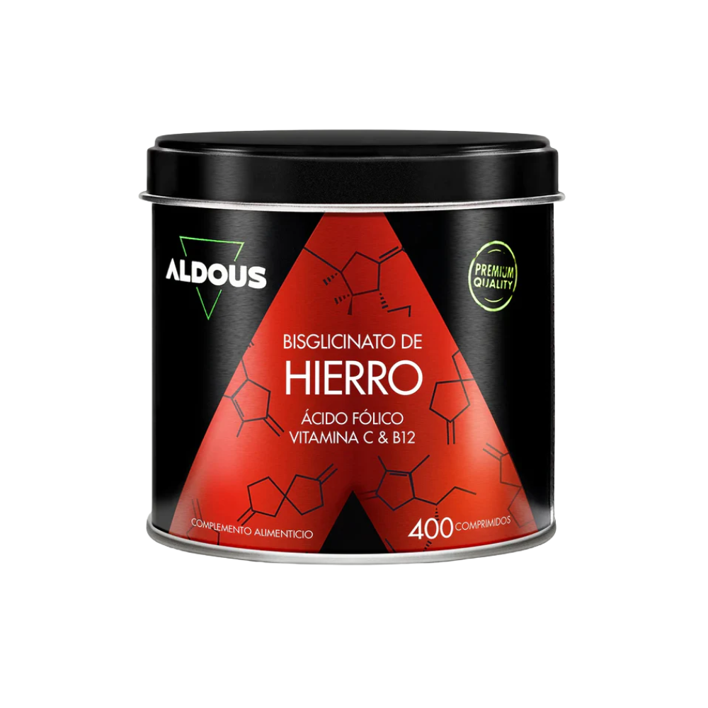 Aldous Hierro con Vitamina C, ácido fólico y B12 400 comprimidos