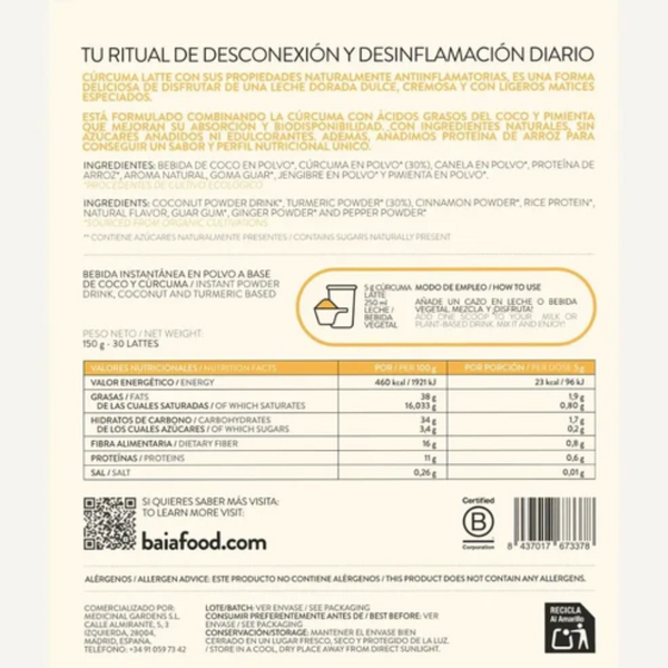 BAIA Cúrcuma Latte 150 g