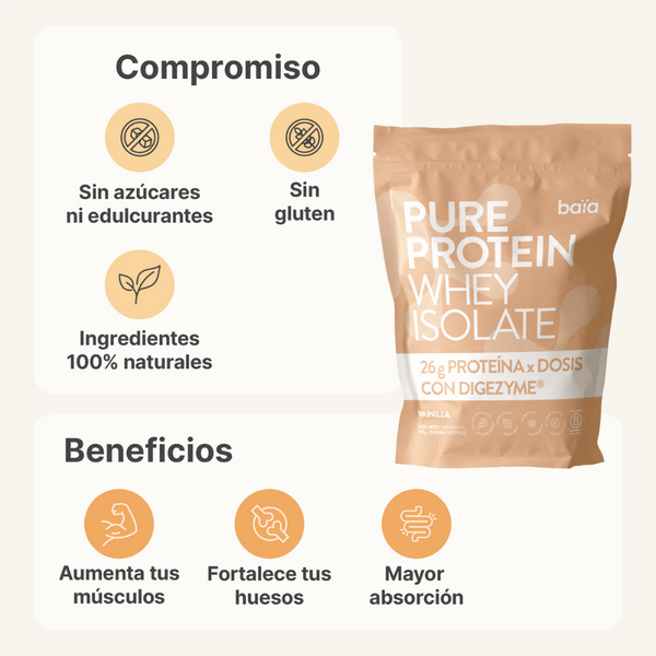 BAIA Pure Protein Whey Isolate Vainilla 750 g