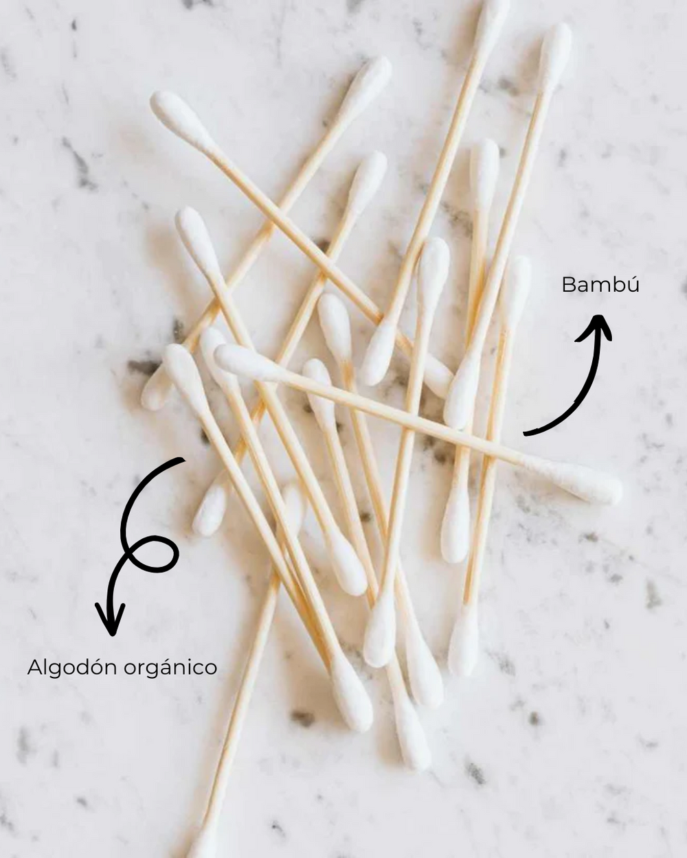 Banbu Bastoncillos de algodón orgánico 500 ud