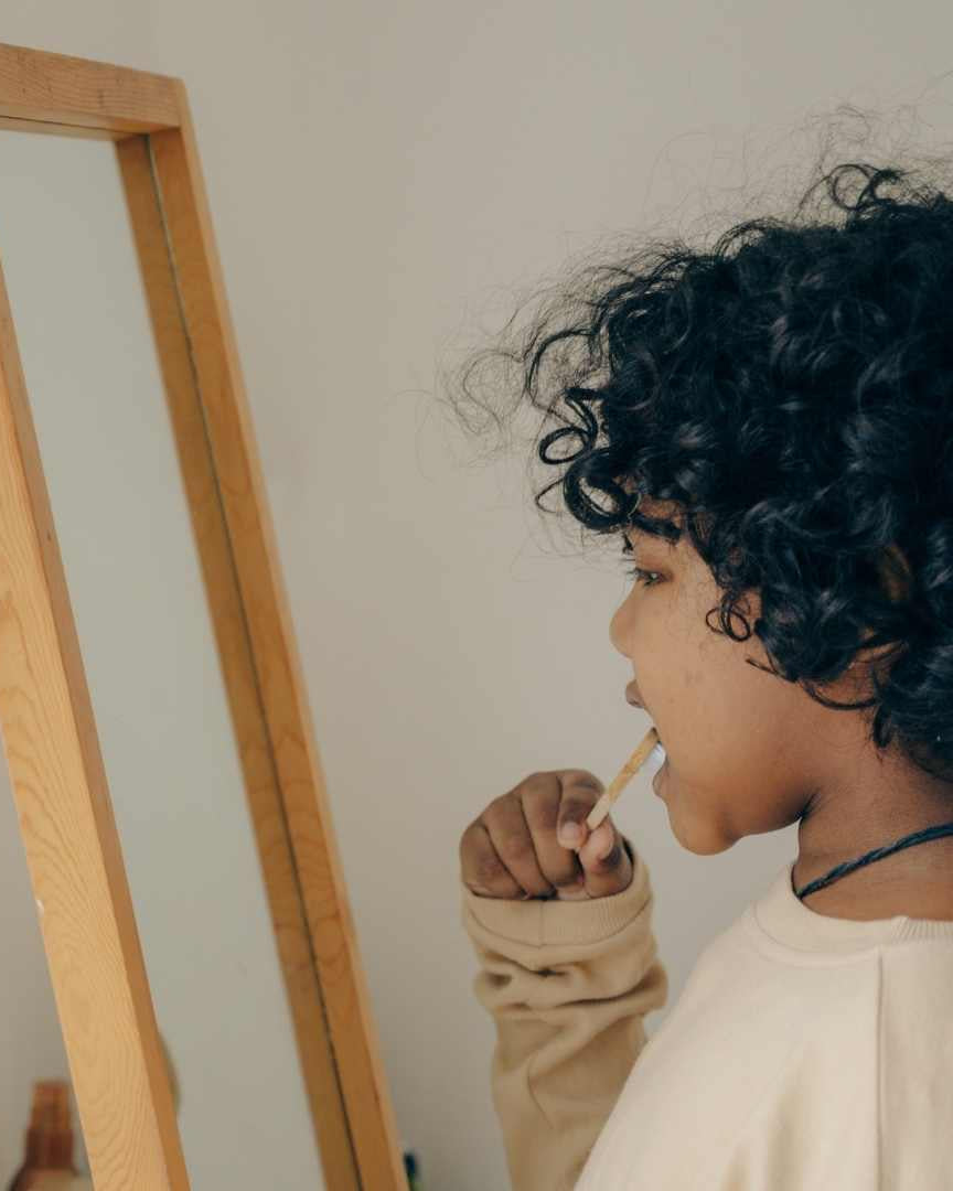 Banbu Cepillo de dientes de madera infantil cerdas extrasuaves