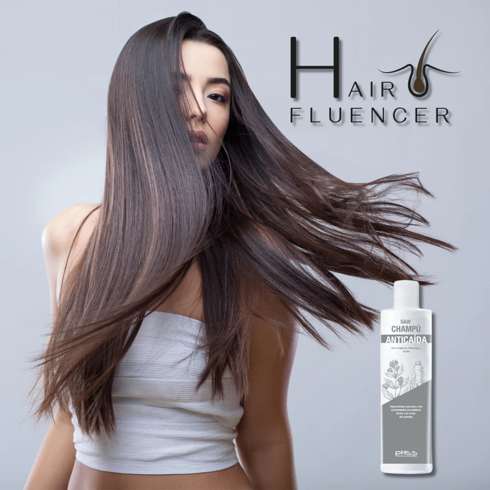 Hairfluencer Champú anticaída con arginina, ginseng y quina pH 5.5