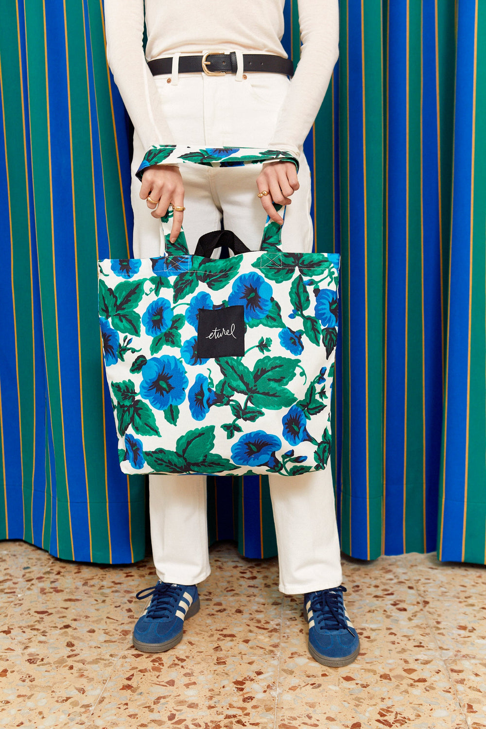 Eturel Bolso Tote Lona Toldo Flores