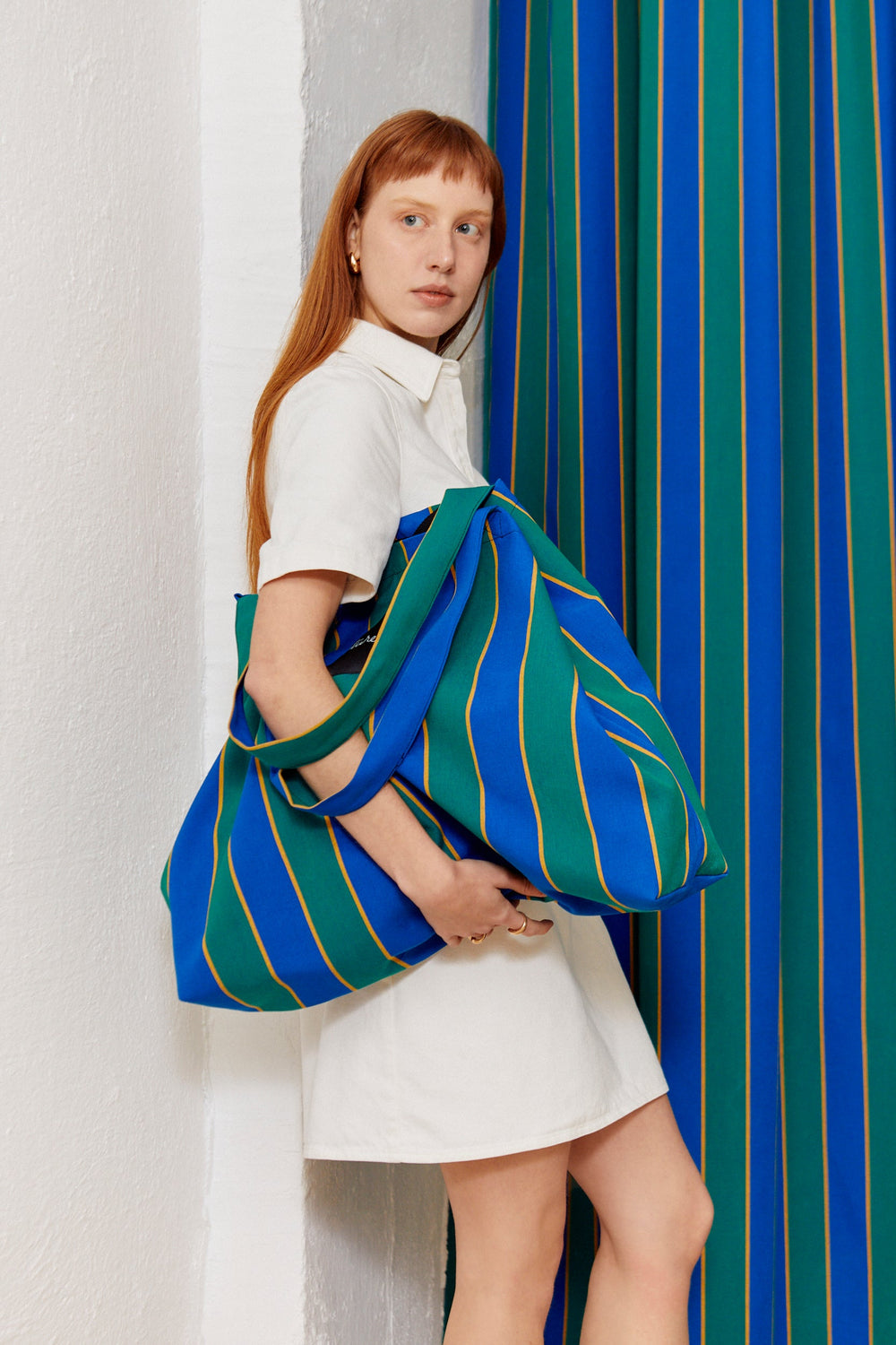 Eturel Bolso shopper maxi lona toldo rayas