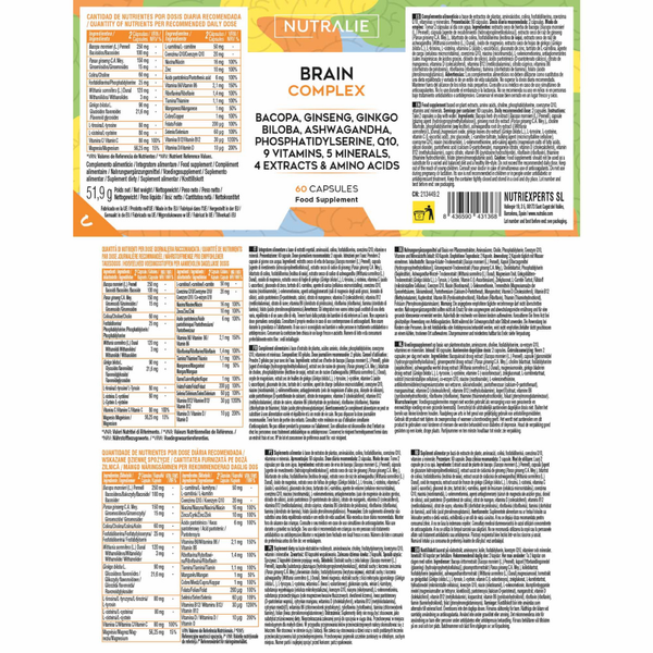 Nutralie Brain Complex Nootropic Agilidade Mental e Memória 60 cápsulas