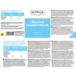 Nutralie Creatina Monohidratada 6000 mg Músculos y Fuerza 90 Comprimidos