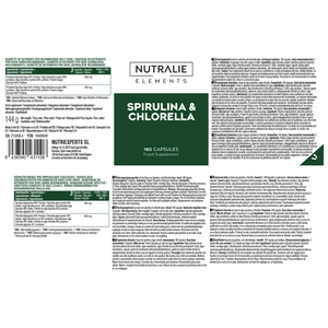 Nutralie Espirulina & Chlorella 1800 mg aumenta Energía y Fuerza 180 cápsulas