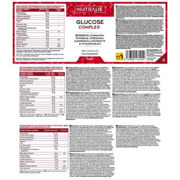 Nutralie Glucosa Complex Berberina + Cromo + Canela Niveles Glucosa 90 cápsulas
