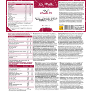 Nutralie Hair Complex + Biotina e L-Cisteína Vitaminas Capilar 90 cápsulas