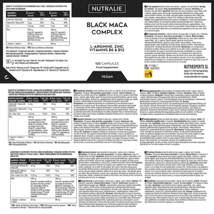 Nutralie Maca Negra Complex 24.000 mg con B6 y B12 Máxima Energía 120 cápsulas