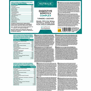 Nutralie Probiótico Digestivo Complex Cúrcuma + Enzimas Digestivas 60 cápsulas