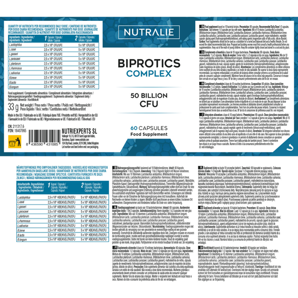 Nutralie Intestinal Probiotics 10 Estirpes Biprotics 60 Cápsulas