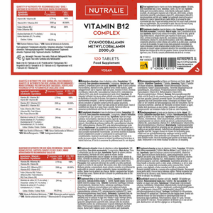 Nutralie Vitamin B12 Complex 2000 mcg reduz a fadiga 120 comprimidos