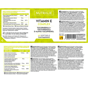 Nutralie Vitamina E Complex Tocotrienoles y Tocoferoles Antioxidante 60 cápsulas
