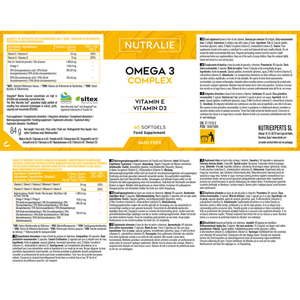 Nutalie Omega 3 Complex 2000 mg con Vit E y B3 EPA DHA Cansancio 60 cápsulas