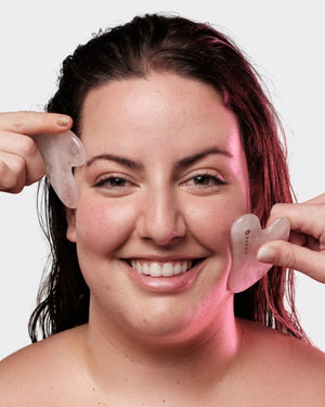 Banbu Gua sha de cuarzo rosa - 4