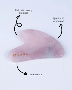 Banbu Gua sha de cuarzo rosa - 2