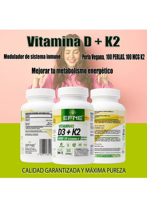 Efne Vitamina D3 + K2 4000 UI con MK-7 natural - 6