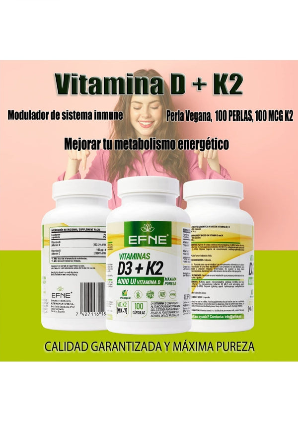 Efne Vitamina D3 + K2 4000 UI con MK-7 natural - 6