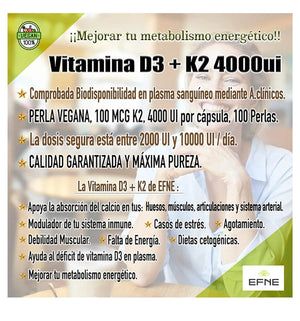 Efne Vitamina D3 + K2 4000 UI con MK-7 natural - 5