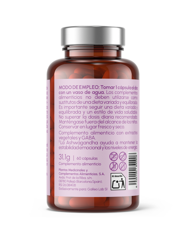 Ashwagandha con Magnesio Keep Calm Just Elements Wellness 120 cápsulas